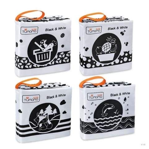 كتب قماشية للمواليد - أبيض و أسود 